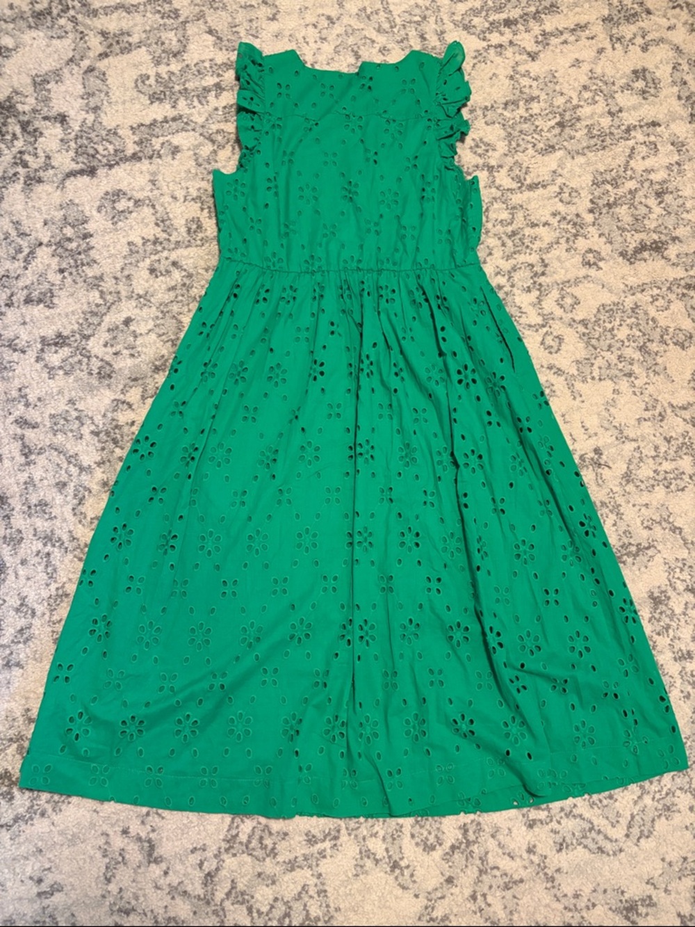 J. Crew Green Eyelet Midi Dress - Picture 3 of 11
